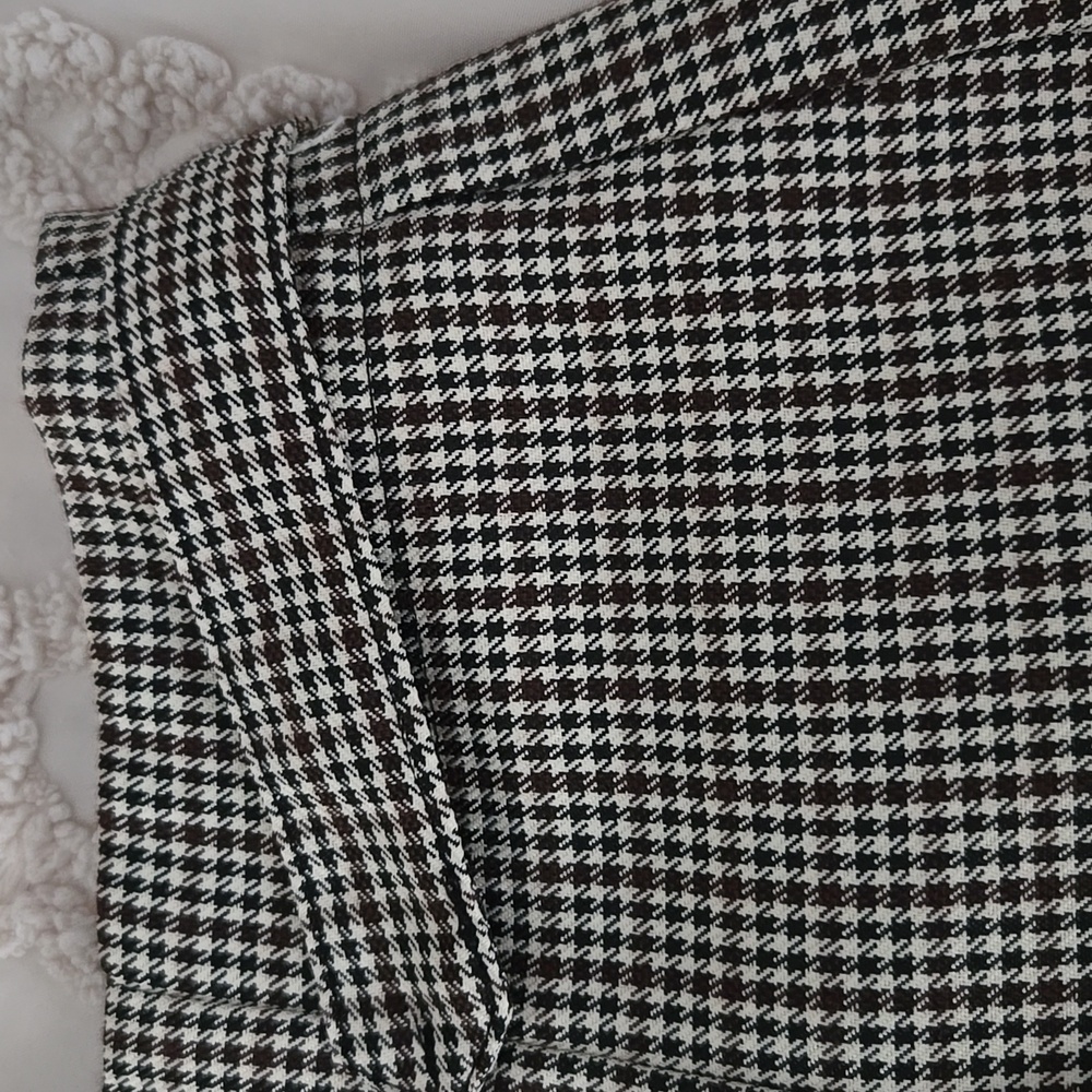 NWOT Enhanced Aesthetic Black and Brown Plaid Straight Leg Pants - Picture 4 of 5